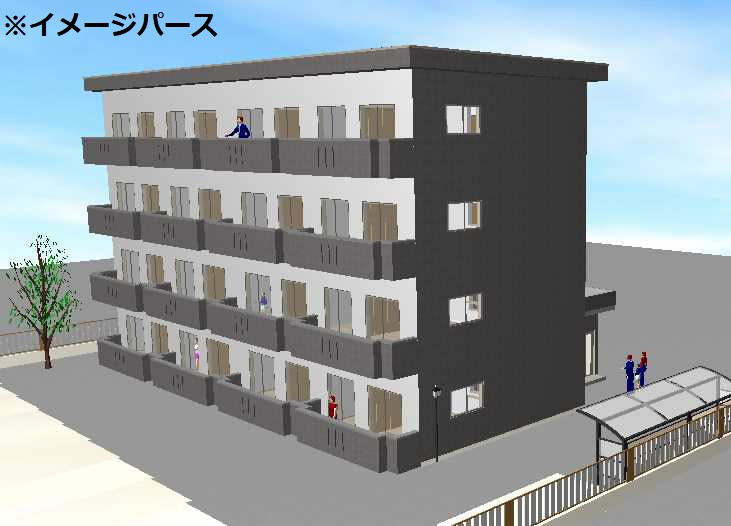 総社市中央３丁目の賃貸マンションの外観|イメージパース