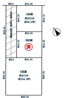 【区画図】 | 川越市古谷上　建築条件なし売地　「南古谷駅」徒歩36坪　【古谷小学区】