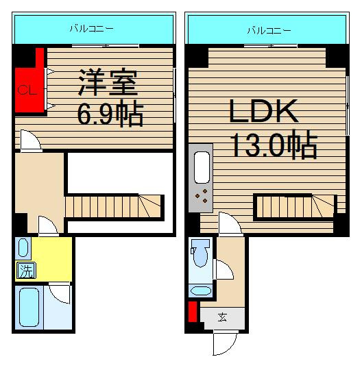 ＺＥＵＳ難波ＳＰＡＣＥの間取り