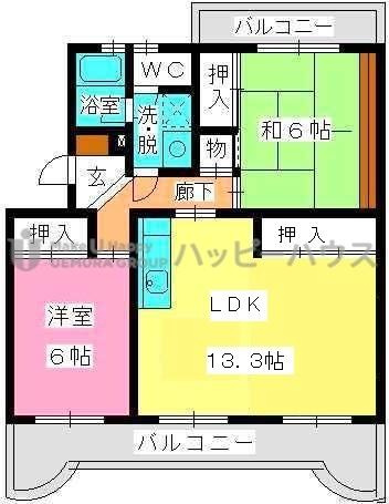 【間取り】 | ロイヤルハイツ泉