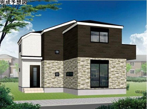 保土ヶ谷駅徒歩圏♪ＬＤＫ１９帖の４ＬＤＫ。保土ケ谷区桜ケ丘1丁目　新築戸建ての外観パース|シックハウス対策にも配慮したお住まいです。