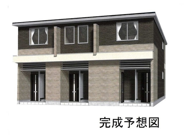倉敷市大内のアパートの外観|イメージパース
