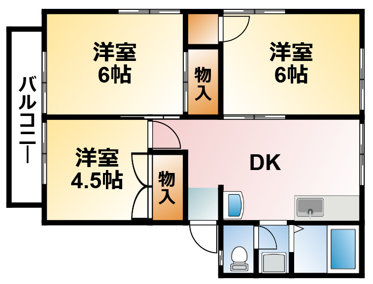 早野アパートBの間取り