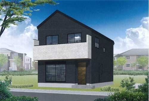 南向き6.5ｍ道路で陽当り・開放感良好♪保土ケ谷区川島町　全２棟新築戸建ての外観パース|快適な暮らしをサポートする耐震＋制振構造を採用しています。