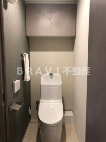 SK RESIDENCES SHINSAIBASHI　BRAVI不動産のトイレ|【GRAN PASEO心斎橋EAST】収納のあるトイレです