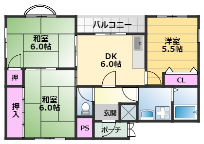 【間取り】 | コーポラス里花