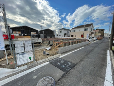 【外観】 | 守山区菱池町第2　全4棟　3号棟＜仲介手数料無料＞苗代小・守山東中　新築一戸建て | 11/11撮影
守山区の新築一戸建てや不動産売買の事ならマックスバリュで住まい相談エムワイホームにお任せください。