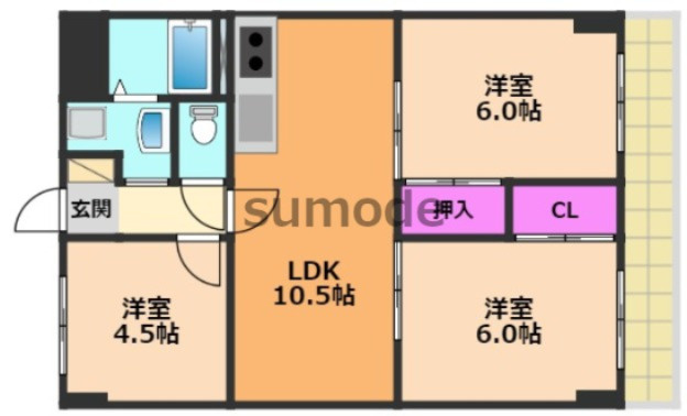 【間取り】 | 大裕ハイツ若松（リノベーション）