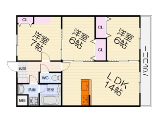 【間取り】 | レーヴメゾン羽衣