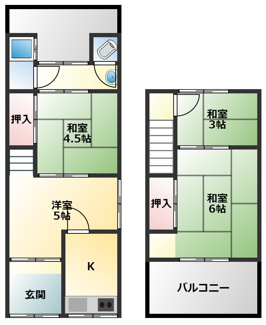 【間取り】 | 黒谷2丁目貸家