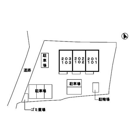 熊本市北区清水万石５丁目のアパートの区画図