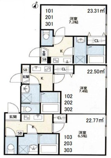 【間取り】 | 《満室高稼働中》千葉市中央区長洲2丁目一棟アパート