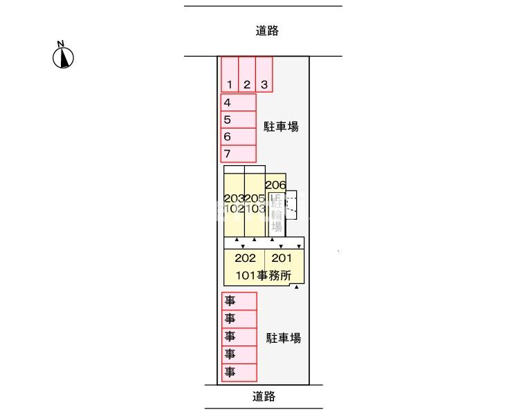 プリムローズ彦田の区画図