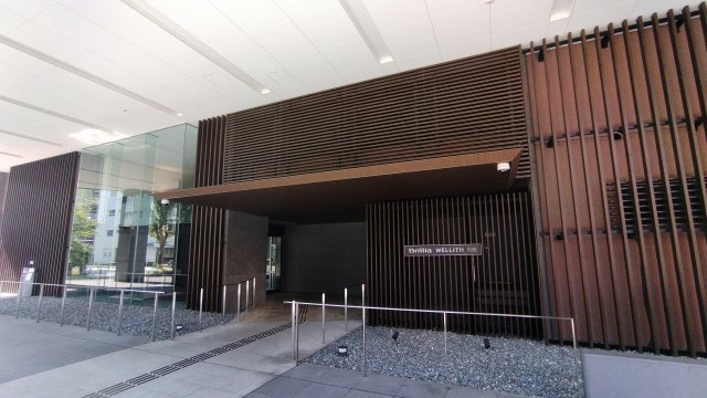 ブリリアウェリス月島のエントランス|エントランス前