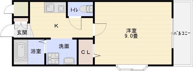 クレパレス1の間取り|クレパレス1　高井田駅　河内国分駅　駅前　1K　学生マンション