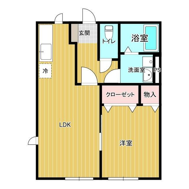 熊本市北区龍田７丁目のアパートの間取り