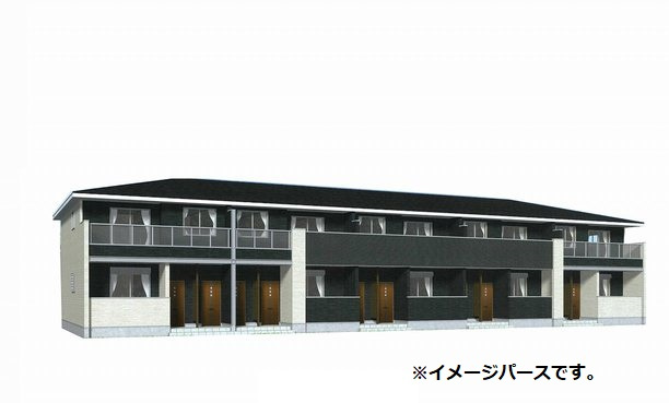 総社市井尻野のアパートの外観|イメージパース