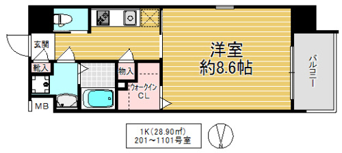 フォレストグレイス深江橋Ⅱの間取り