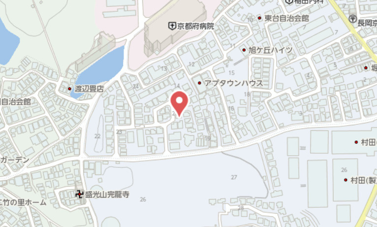 長岡京市天神３丁目　建築条件なし土地の地図