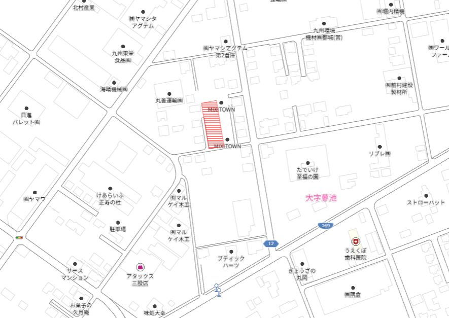 北諸県郡三股町大字蓼池の売地の土地図