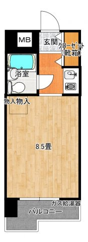 【間取り】 | 徳山駅前スカイマンション | １ルームマンションです。