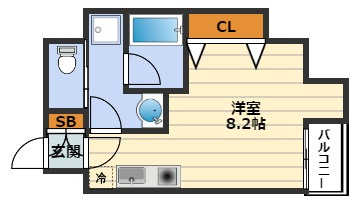 サンネクテール天満橋の間取り|※内装写真は反転タイプです