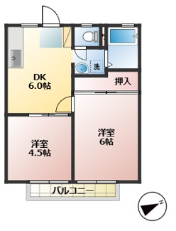 【間取り】 | シティおかやま | 2DK