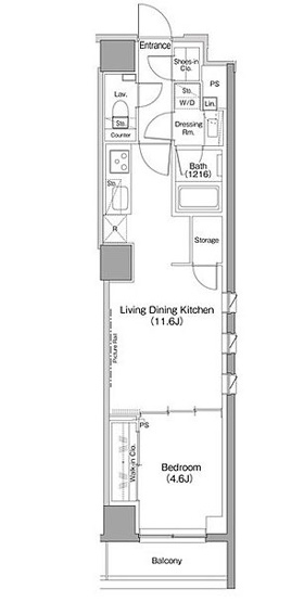 【間取り】 | ザ・パークハビオ小石川 | 41.55㎡/1LDK【ザ・パークハビオ小石川】