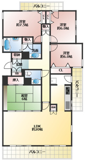 【間取り】 | 藤和須磨離宮ホームズ | 4人家族でも各部屋わけれ使い勝手が良いですね