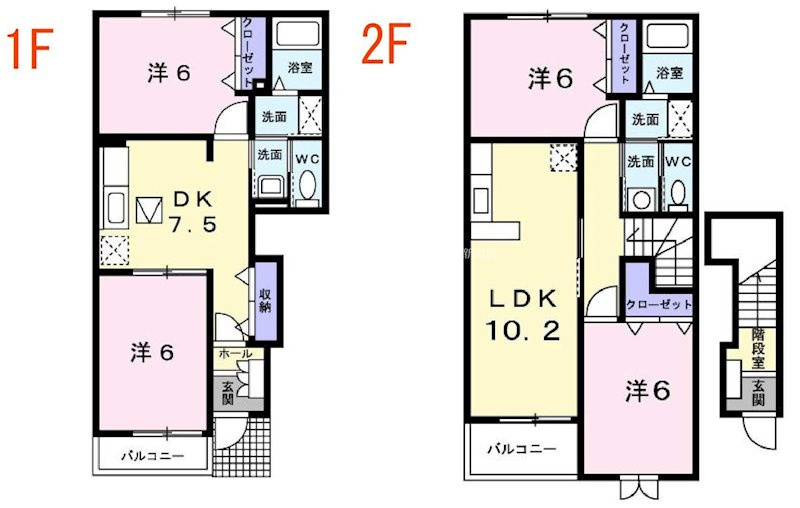 １階：２ＤＫ４戸　２階：２ＬＤＫ４戸