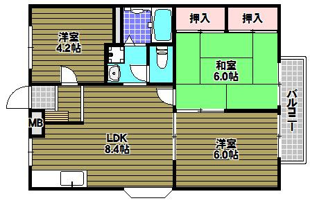 エステートピア楠の間取り
