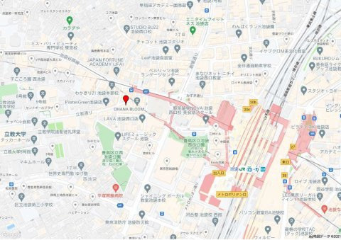 豊島区西池袋３丁目の店舗一部の地図