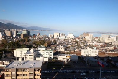 【展望】 | シャリエ大津レイクヴィスタ | 通路側の琵琶湖の眺望