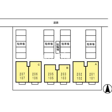 アプローズ Ｂ棟の区画図