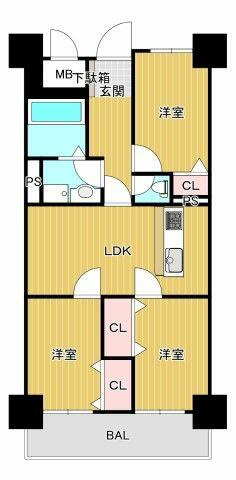 【間取り】 | 三井薬院ハイツ