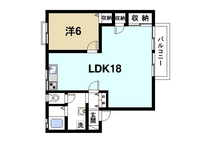 サンハイツ2号館の間取り|リビングが広いですよ