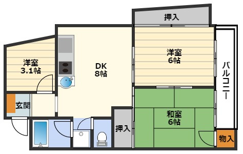 内海マンションの間取り