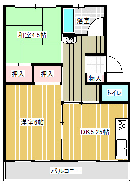 ビレッジハウス台宿2号棟の間取り