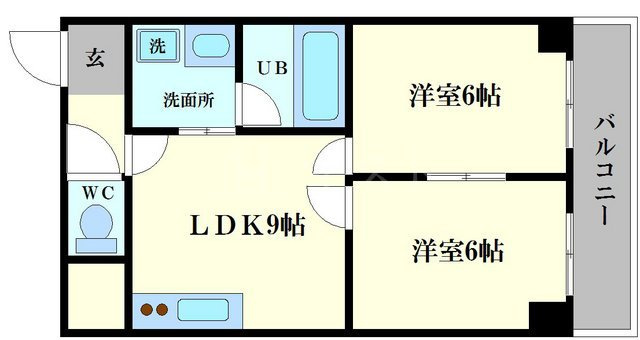 ラパンジール恵美須Ⅱの間取り