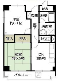 泉大津市旭町のハイツの間取り