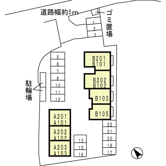 和泉市桑原町のハイツの区画図
