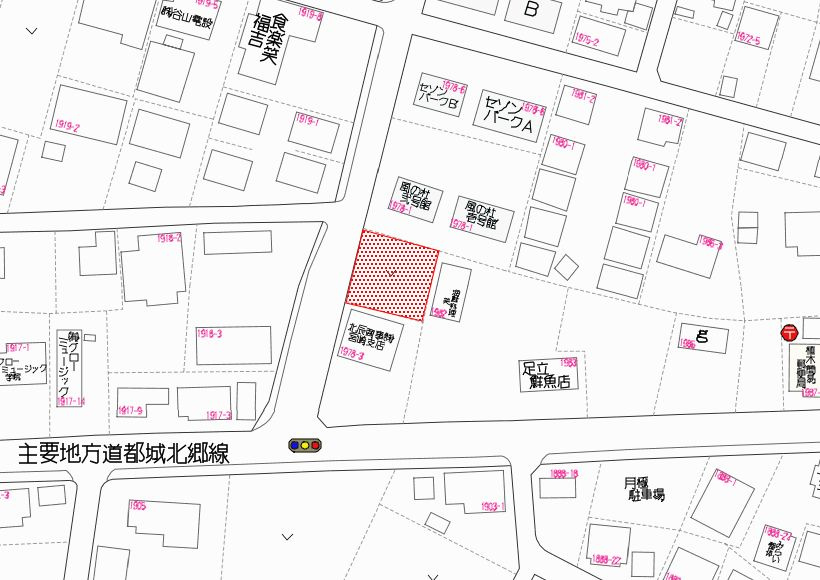 北諸県郡三股町大字樺山の売地の土地図