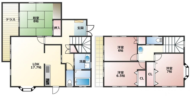 【間取り】 | 豊川市赤坂町貸家