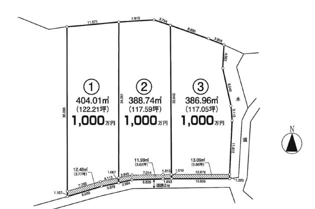 坂戸市長岡売地の土地図