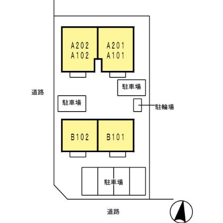 ファミール森西Aの区画図