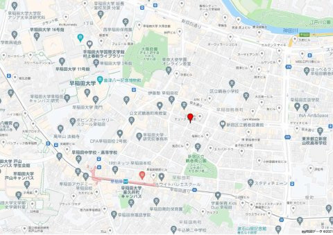 新宿区早稲田鶴巻町の事務所の地図
