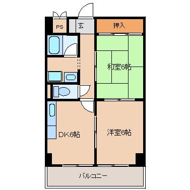 【間取り】 | 扇町亀甲マンション