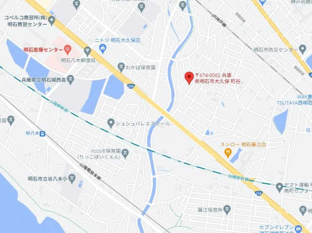 【地図】 | 明石市大久保町谷八木　土地 | 大久保南小学校、大久保中学校のエリアです。