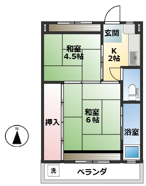ビレッジハウスごうど1号棟の間取り