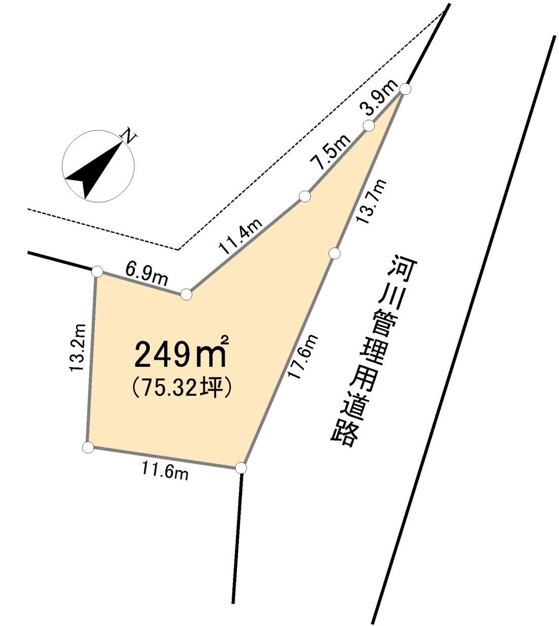 東松山市大字松山 土地75坪の土地図